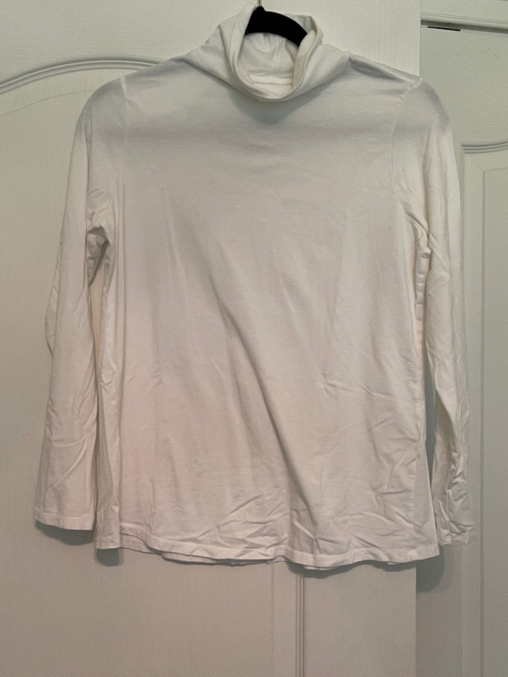 J Jill Luxe Supima Shirttail Turtleneck Small White